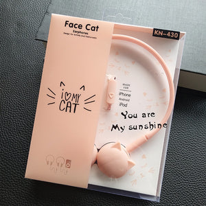 Pastel Cat Stereo Pink Headset Earphones