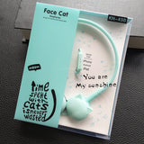 Pastel Cat Stereo Pink Headset Earphones