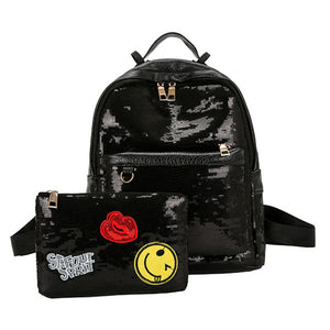 2 Pcs/Set Sequins Backpack